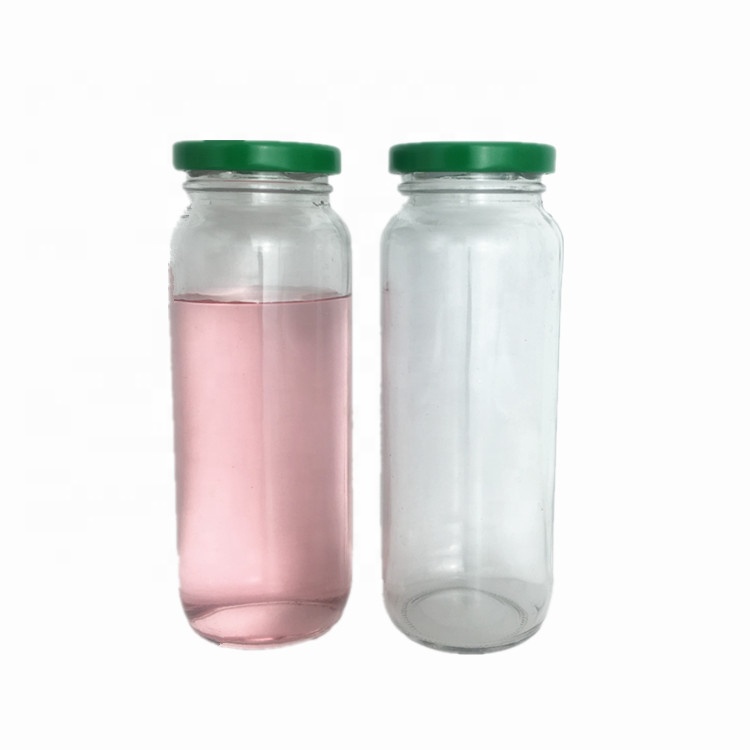 Wide mouth clear glass rani fruit juice bottle 250ml 8oz wholesale