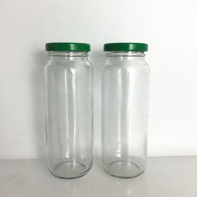 Wide mouth clear glass rani fruit juice bottle 250ml 8oz wholesale