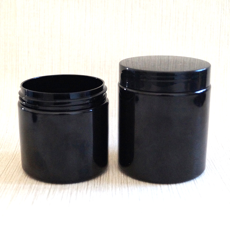 Wide mouth cosmetic pomade packaging plastic pet jar 500ml black