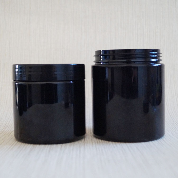 Wide mouth cosmetic pomade packaging plastic pet jar 500ml black