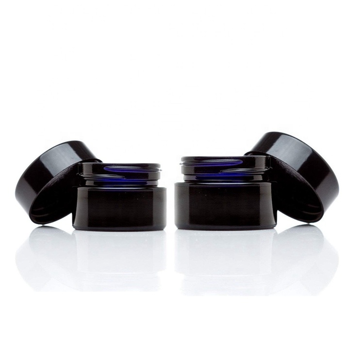 Wide mouth dark violet glass jar 100 ml ultraviolet glass jar for hair ser