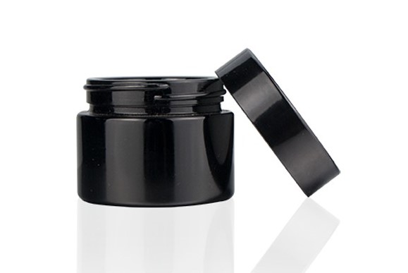 Wide mouth dark violet glass jar 100 ml ultraviolet glass jar for hair ser