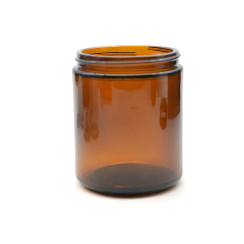 Wide mouth glass straight side jar with black aluminium plastic screw cap