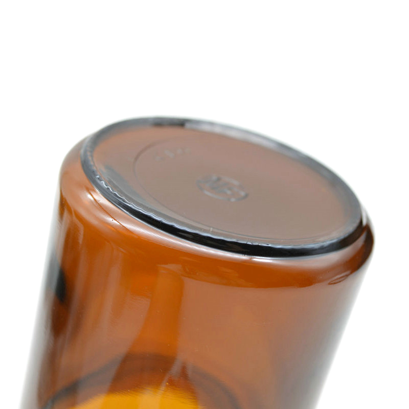 Wide mouth glass straight side jar with black aluminium plastic screw cap
