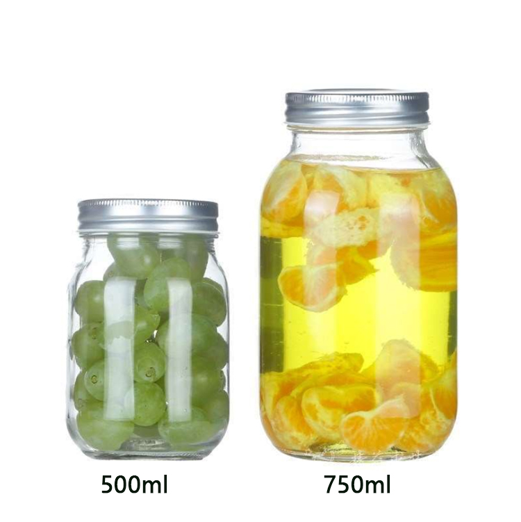 Wide mouth grass jelly fashion glass Mason jars with silver tops fashion's canning jam jar