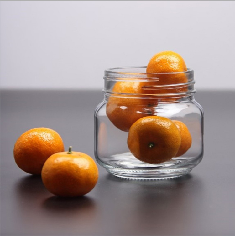 Wide mouth grass jelly fashion glass Mason jars with silver tops fashion's canning jam jar