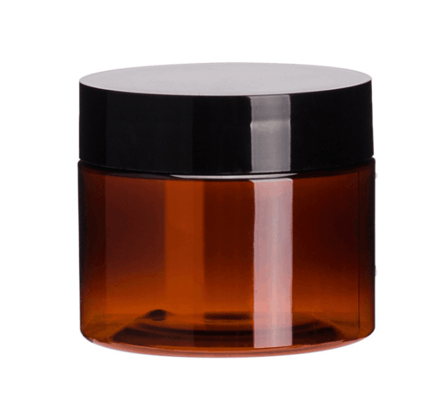 Wide mouth pet clear plastic food jars with black white silver lids 250ml 300ml 500ml for storage
