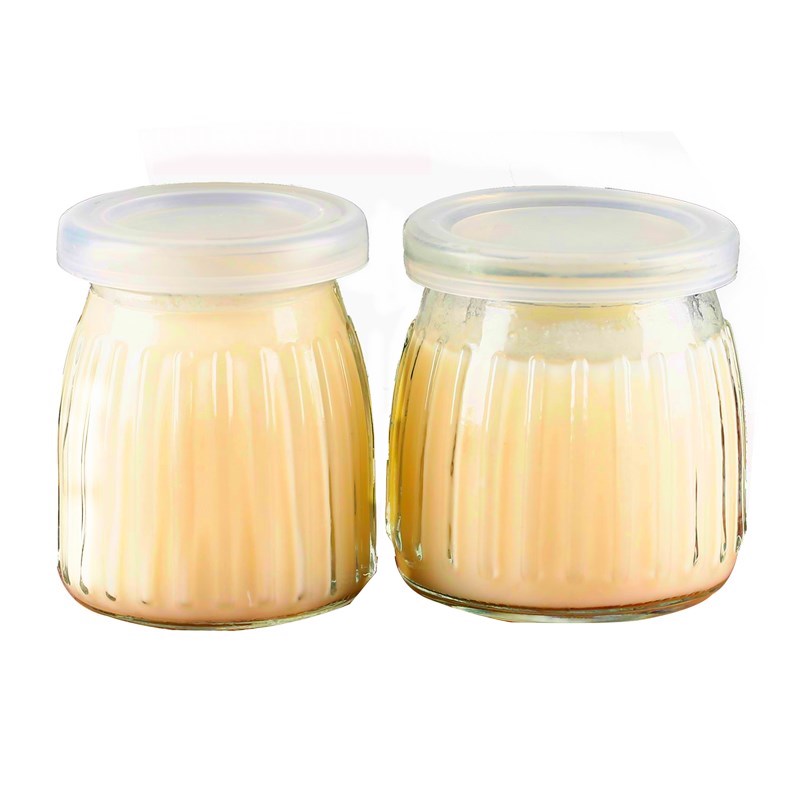 Wide mouth  pudding  jar  small glass milk bottle  jars  with cork or metal lid