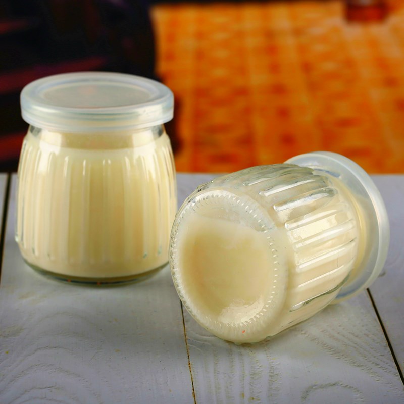 Wide mouth pudding jar small glass milk bottle jars with cork or metal lid