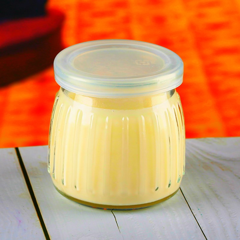 Wide mouth pudding jar small glass milk bottle jars with cork or metal lid