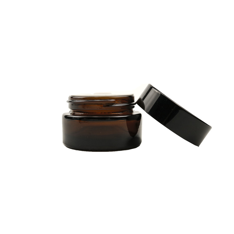 Wide mouth recycled eco-friendly face cream jar 15g 20g 30g 50g brown glass cosmetic jar