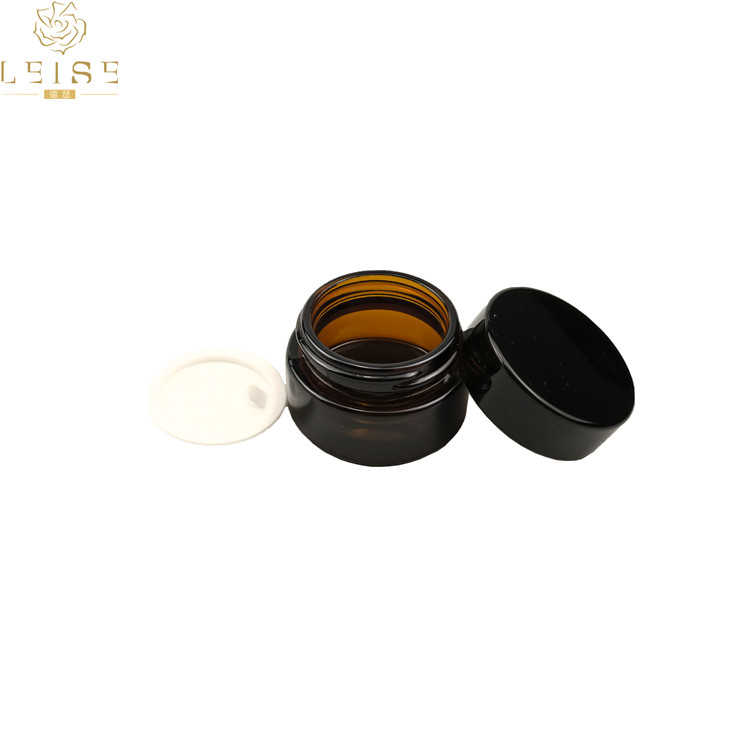 Wide mouth recycled eco-friendly face cream jar 15g 20g 30g 50g brown glass cosmetic jar