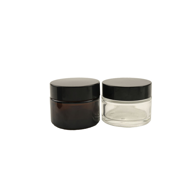 Wide mouth recycled eco-friendly face cream jar 15g 20g 30g 50g brown glass cosmetic jar