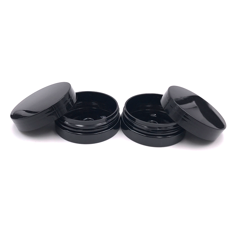 Wide mouth reusable 30ml 40ml 50ml 60ml 80ml bright black hair container PET plastic jars for tooth powder