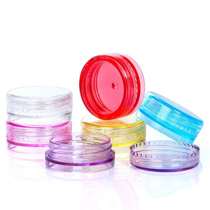 Wide mouth sample Plastic PET 2 3 5 gram jar cosmetic packaging cream container jar with plastic lid cheap sale
