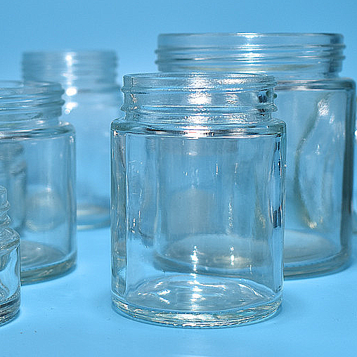 Wide mouth straight glass jar 1oz 2oz 3oz 4oz with child resistant cap