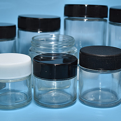 Wide mouth straight glass jar 1oz 2oz 3oz 4oz with child resistant cap