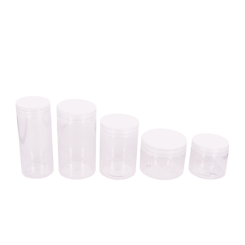 Wide neck food jar petjar mouth glass plastic PET mason jars with lids