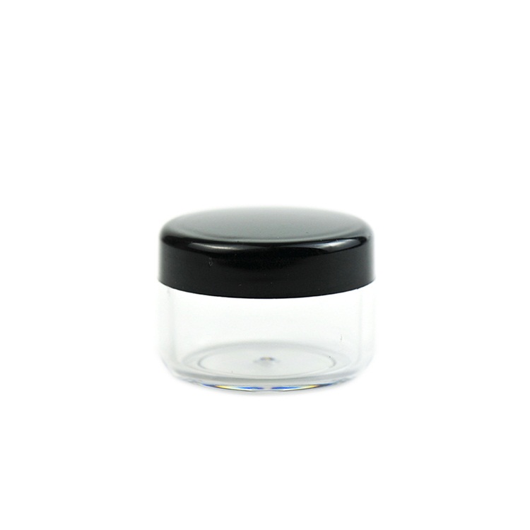 Widely used small capacity empty black cream cosmetic plastic jar