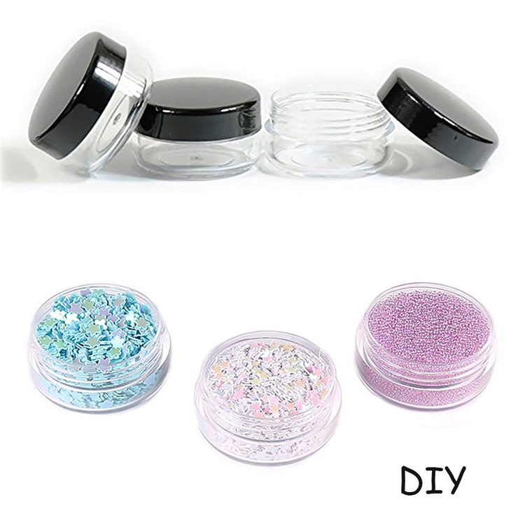 Widely used small capacity empty black cream cosmetic plastic jar