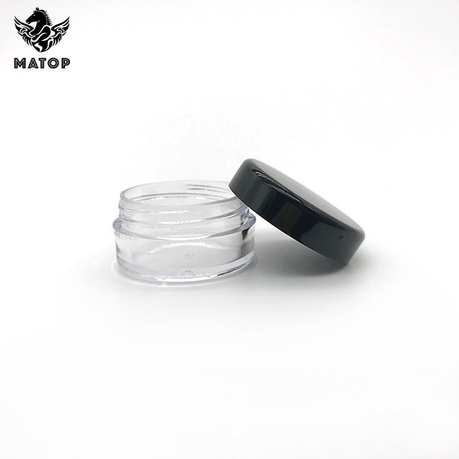 Widely used small capacity empty black cream cosmetic plastic jar