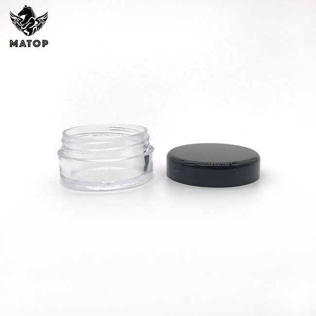 Widely used small capacity empty black cream cosmetic plastic jar