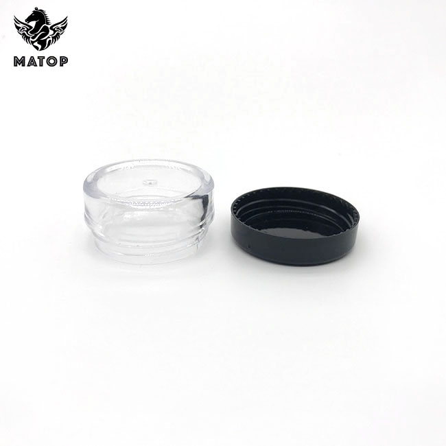 Widely used small capacity empty black cream cosmetic plastic jar