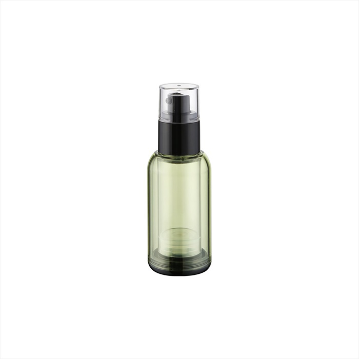 Win-pack Transparent green color airless lotion pump bottle with double wall for free sample