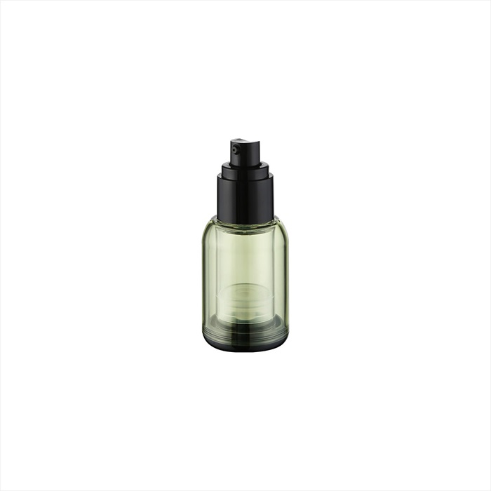 Win-pack Transparent green color airless lotion pump bottle with double wall for free sample