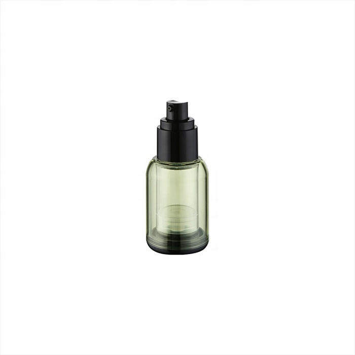 Win-pack Transparent green color airless lotion pump bottle with double wall for free sample
