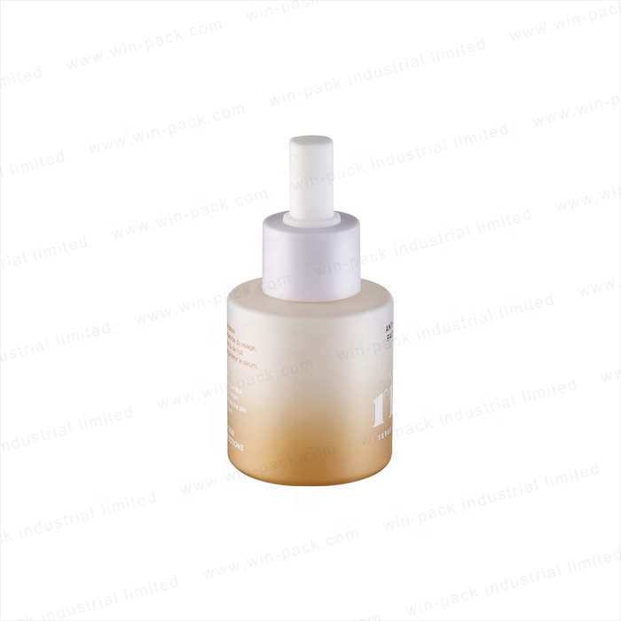 WinPack Luxury New Design Gradient Color Glass Dropper Bottles with Square Shape Rubber 30ml