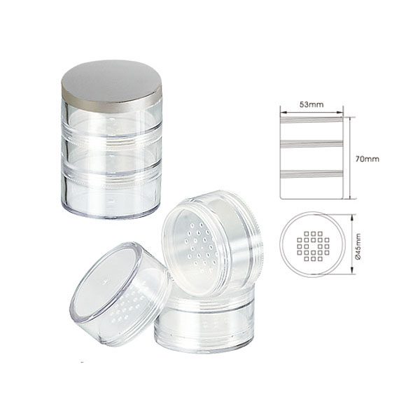 Windowed cap 10g stackable cosmetic jars
