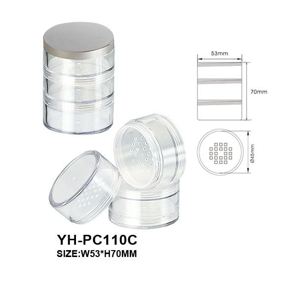 Windowed cap 10g stackable cosmetic jars