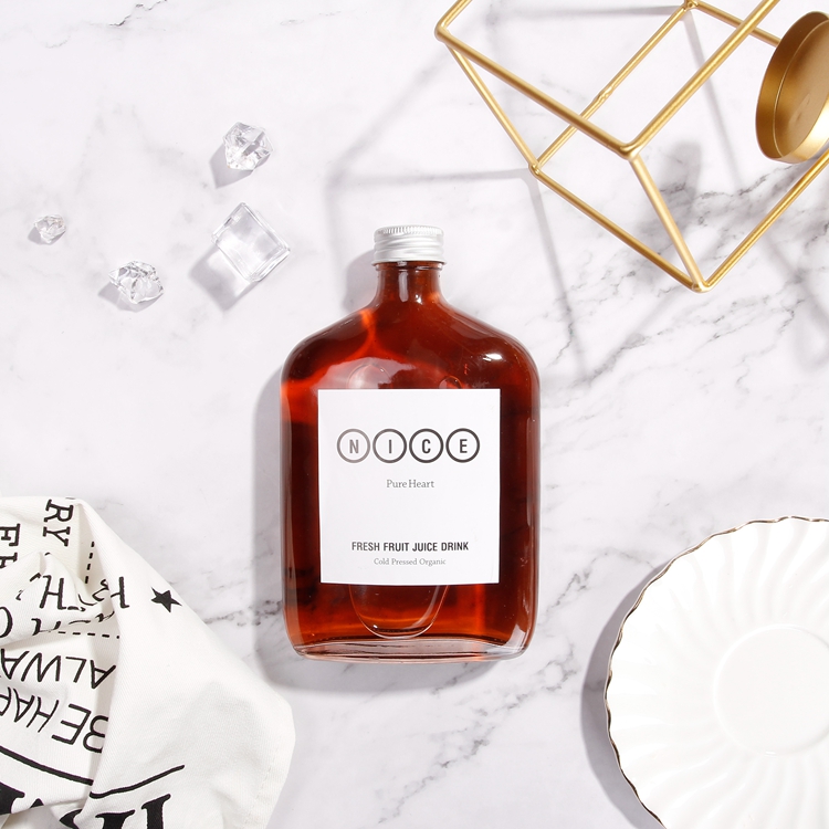 Wine Bottle with Aluminum Lid Food Grade Glass Bottle Flint Glass 300ml Flask Glass Bottle for Coffee