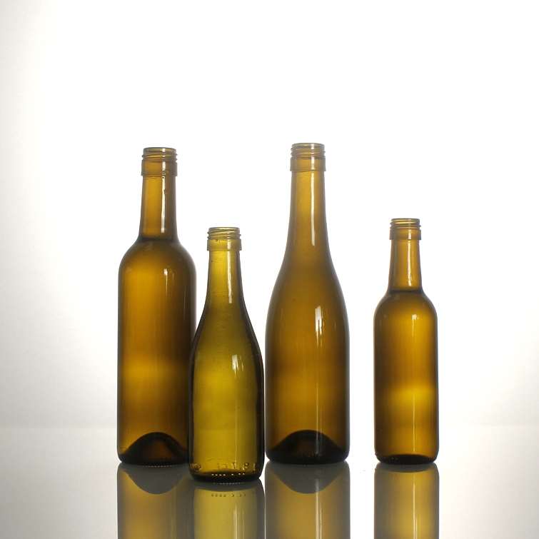 Wine Glass Bottle Custom 187ml Dark Green Standard High Quality Burgundy Cork Round 750ml Flint Liquorpac 23226pcs Ax-132bk 880g