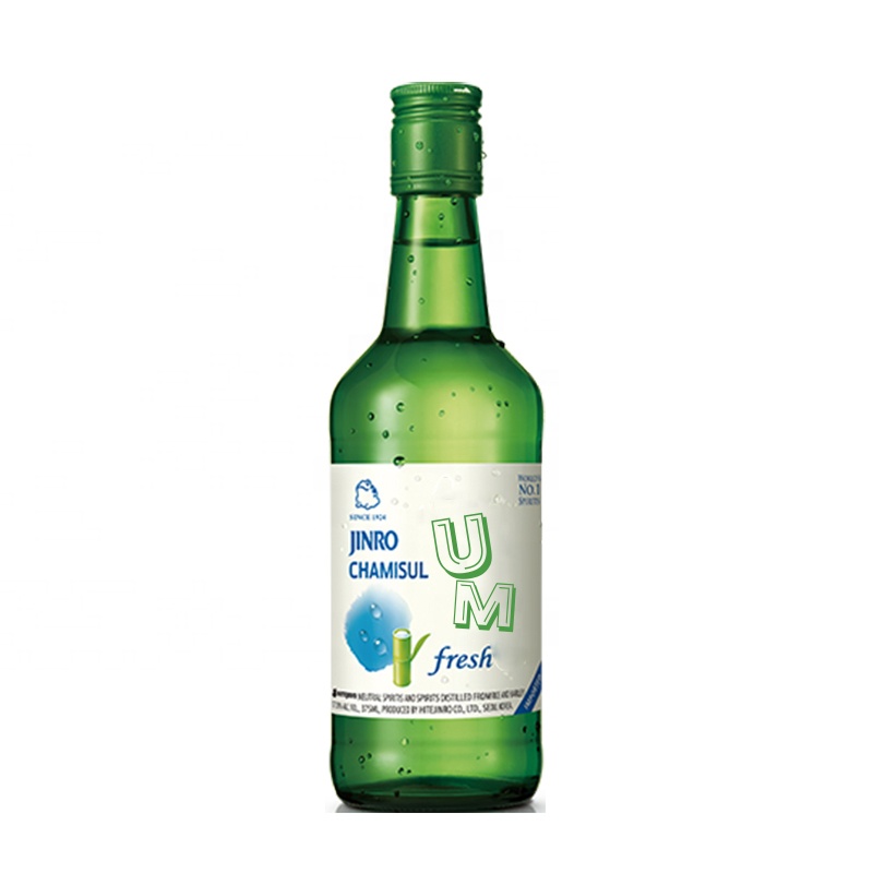 Wine glass bottle 355ml 12oz glass sake bottle green soju