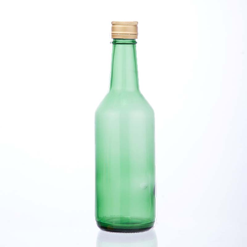 Wine glass bottle 355ml 12oz glass sake bottle green soju