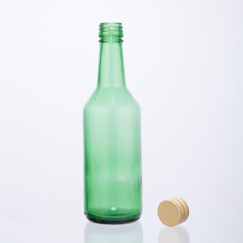 Wine glass bottle 355ml 12oz glass sake bottle green soju