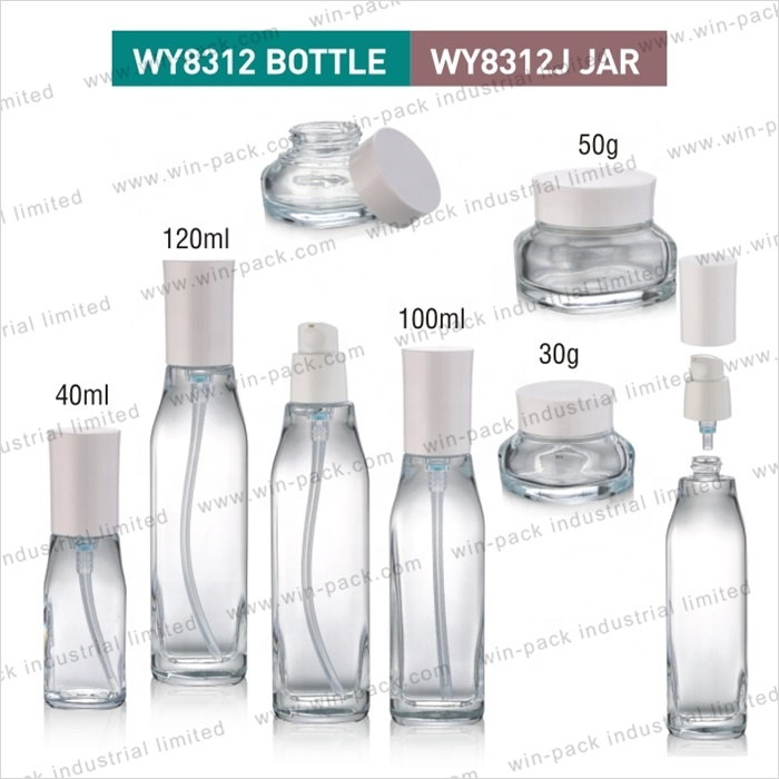 Winpack Beautiful Clear Cosmetic Cream Jar Glass Skin Care Make Up Package