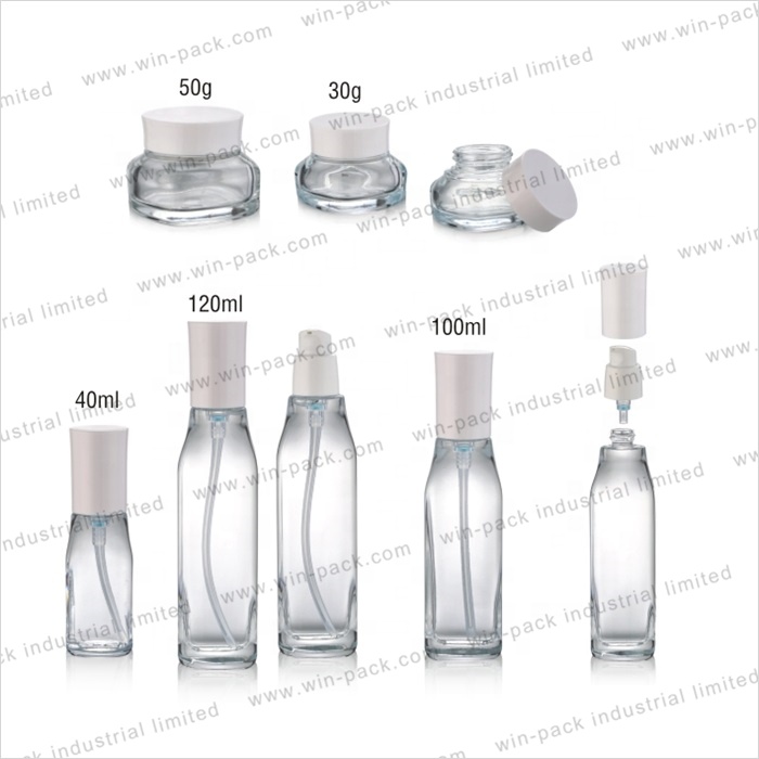 Winpack Beautiful Clear Cosmetic Cream Jar Glass Skin Care Make Up Package