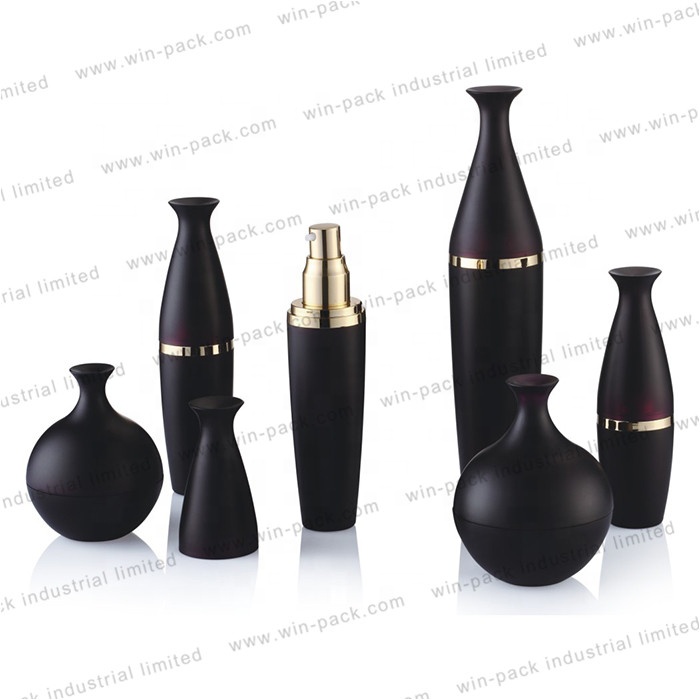 Winpack Best Sell Black Cosmetic Acrylic Wine Shape Bottle Display Lotion Packing