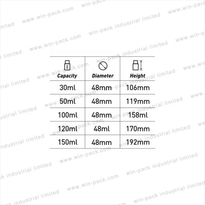 Winpack Best Sell Black Cosmetic Acrylic Wine Shape Bottle Display Lotion Packing