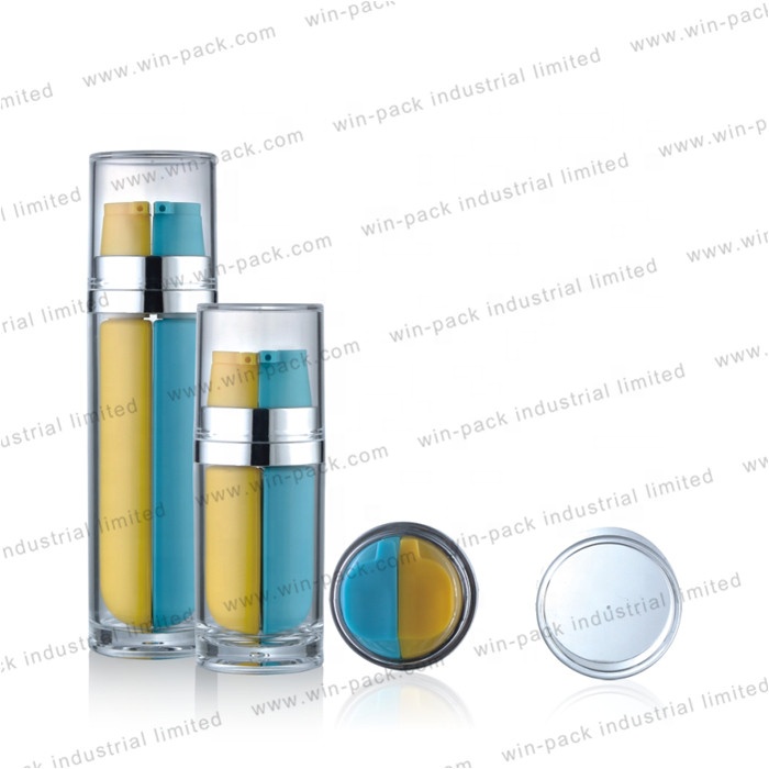 Winpack Best Selling Cosmetic Skin Care Dual Tube Chamber Bottle PUMP Sprayer Screen Printing Personal Care