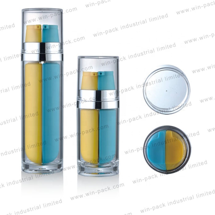 Winpack Best Selling Cosmetic Skin Care Dual Tube Chamber Bottle PUMP Sprayer Screen Printing Personal Care