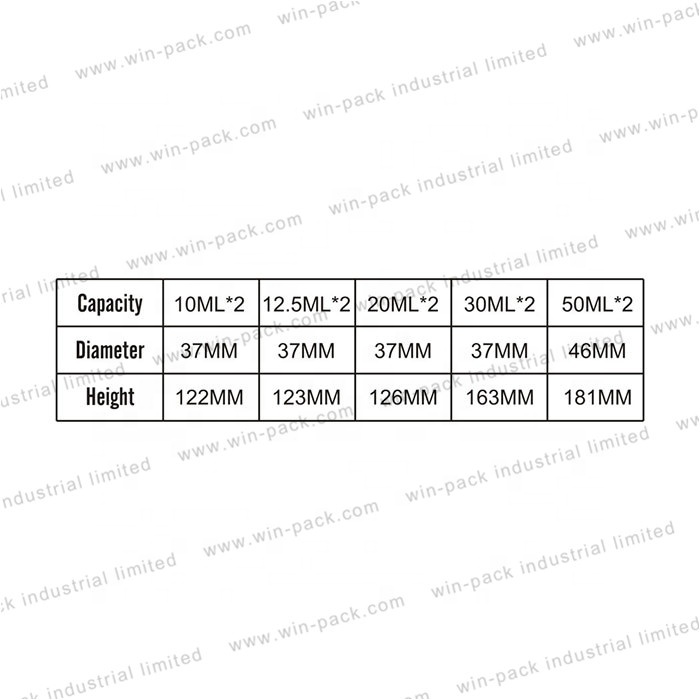Winpack Best Selling Cosmetic Skin Care Dual Tube Chamber Bottle PUMP Sprayer Screen Printing Personal Care