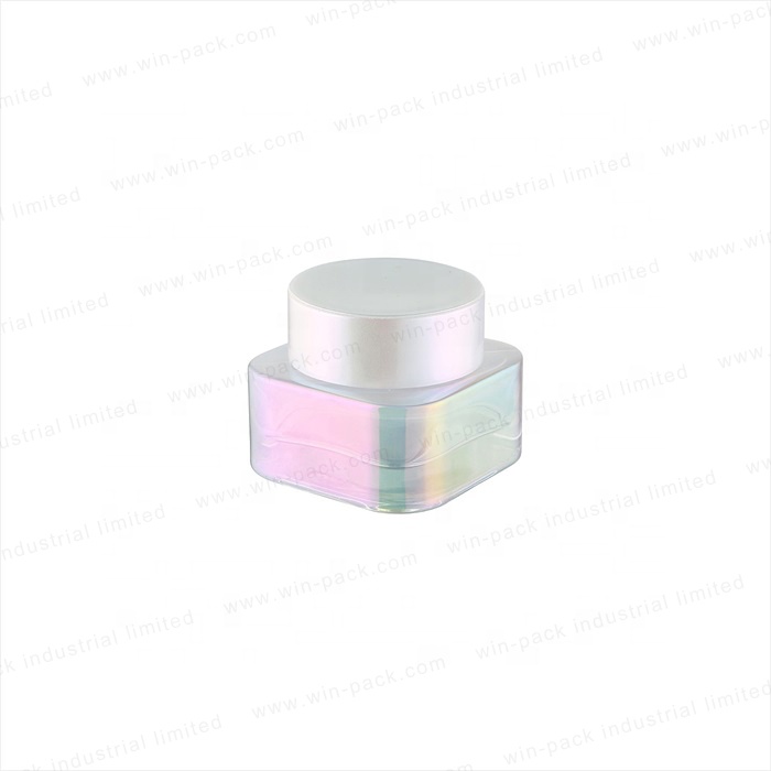 Winpack Best Selling Cosmetic UV Coating Square Cream Glass Jar With Round Cap