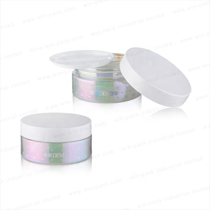 Winpack Best Selling Cosmetic UV Coating Square Cream Glass Jar With Round Cap