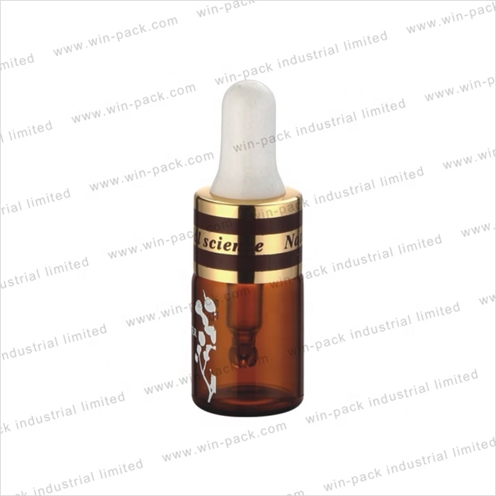Winpack Best Selling Glass Cosmetic Serum Bottle With UV Coating Collar 5ml