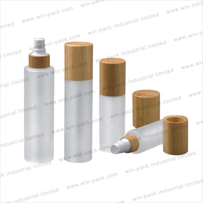 Winpack China Supplier Frosting Bamboo Lid Lotion Pump Bottle Large Capacity 150ml