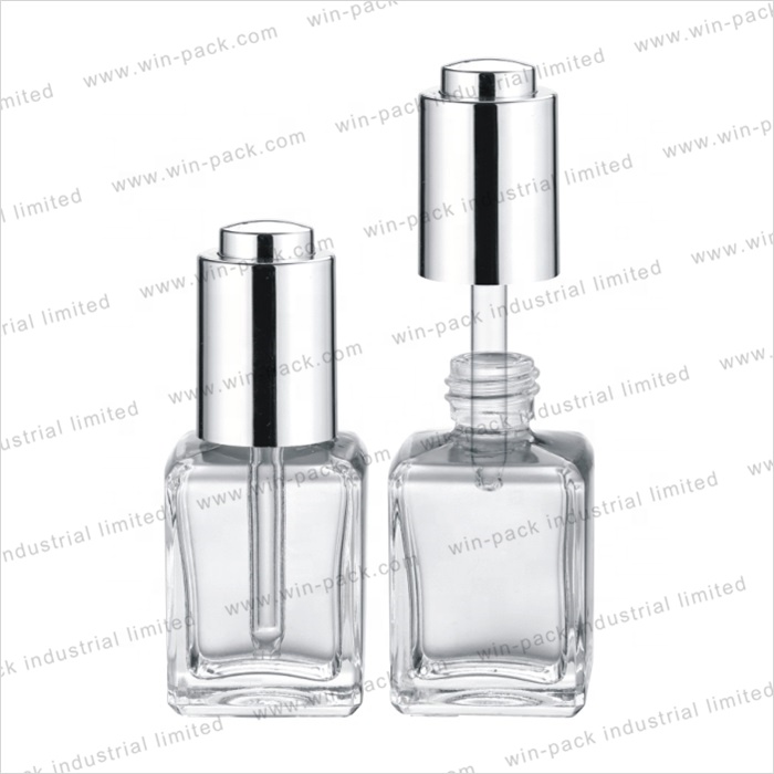 Winpack China Supplier Soft Touch Cosmetic Bottle Pink Glass Metal Cap Ribbed Dropper